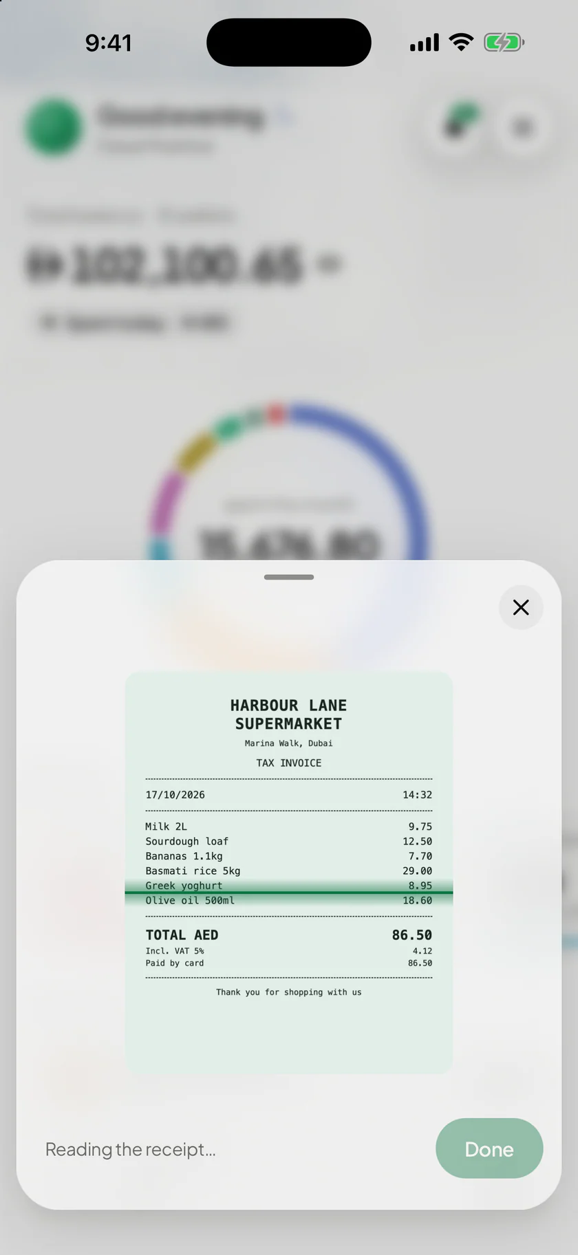 Scan a receipt: read on your phone